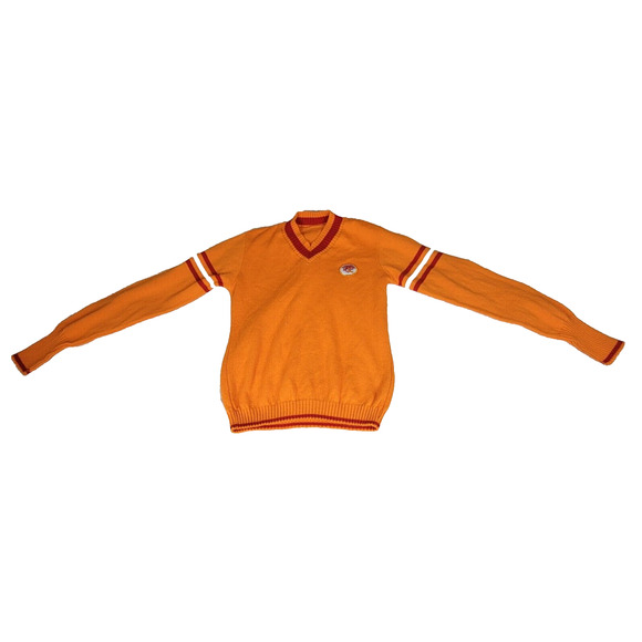 Vintage Sweater Size Large Mens Orange Varsity Sports Buccaneers Football NFL - Picture 1 of 16